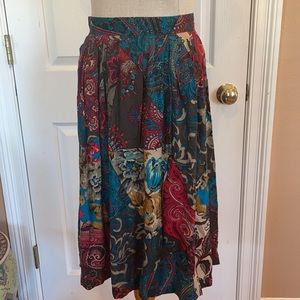 Vintage 1990s JCPenney fashions floral skirt Midi Length size 6 women’s red teal